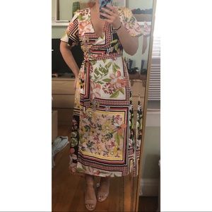 Floral print wrap dress